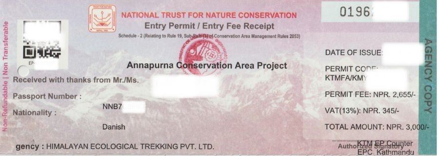 Annapurna Conservation Area Project Permit ACAP Permit Annapurna Circuit Trek 